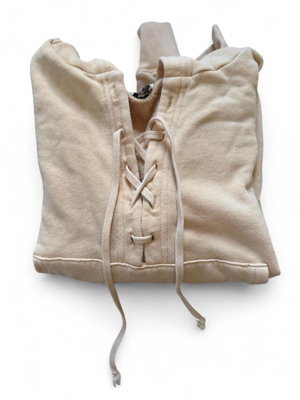 American Eagle Outfitters Lace-Up V-Neck Pullover Hoodie